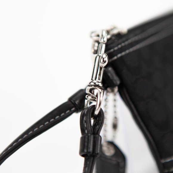COACH Black C Monogram Wristlet - Picture 8 of 10